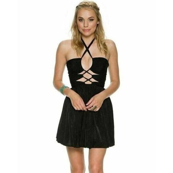 THE JETSET DIARIES Black Short Lived Halter Cut out Dress Size M - Picture 10 of 16